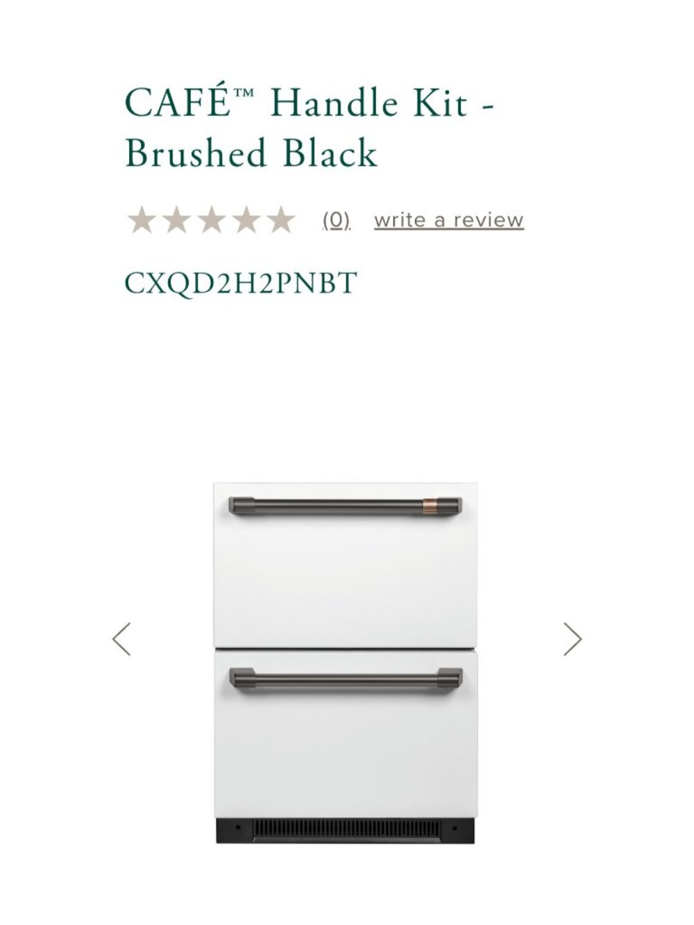 GE Cafe Dishwasher Handle Set, Brushed Black